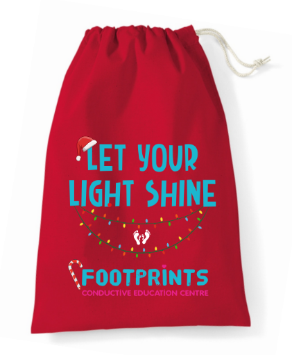 Footprints Centre Christmas Stocking Sack