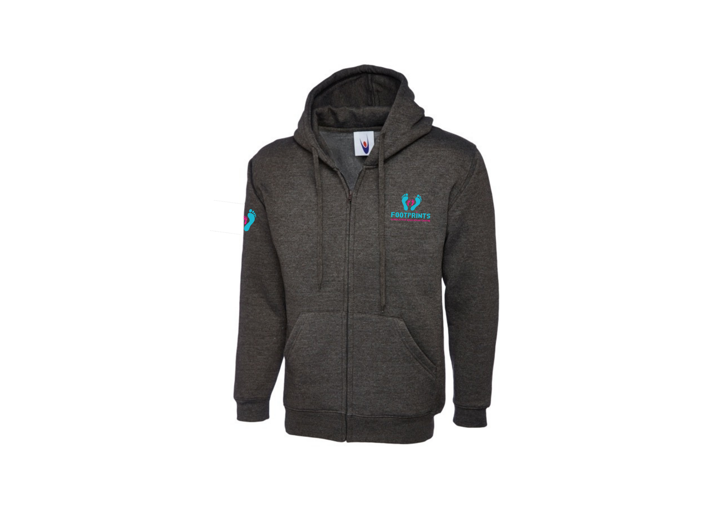Footprints Zip Adult Hooded Sweatshirt