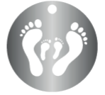 Footprints Round Key Ring without Wording