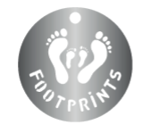 Footprints Round Key Ring with Wording