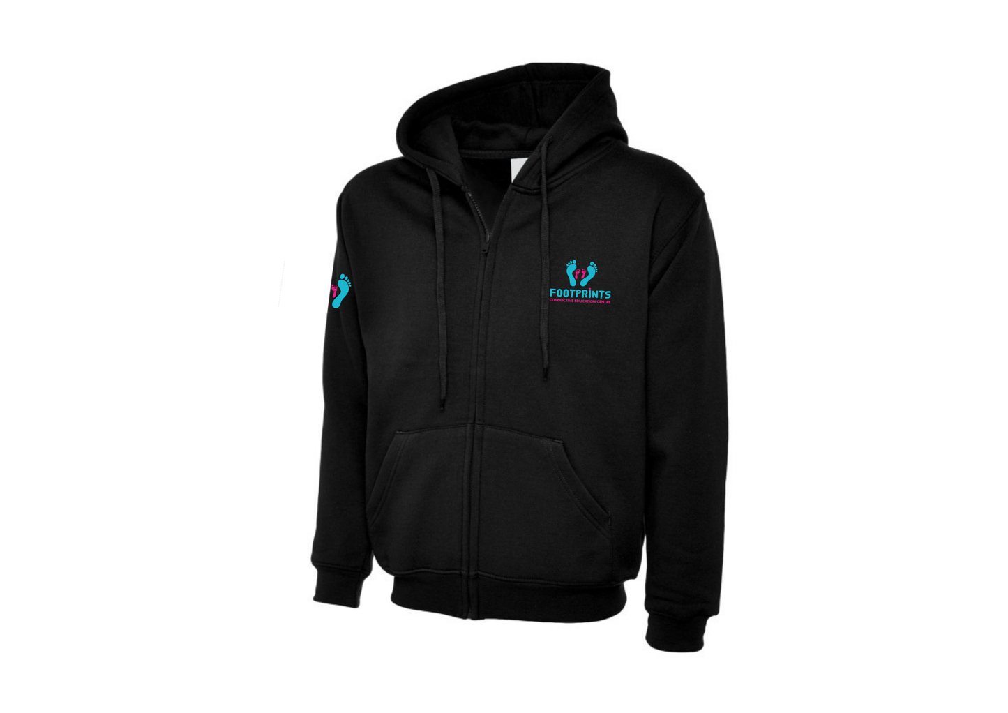 Footprints Zip Adult Hooded Sweatshirt