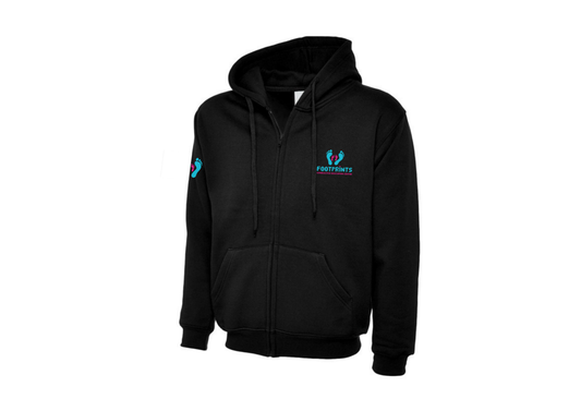 Footprints Zip Adult Hooded Sweatshirt