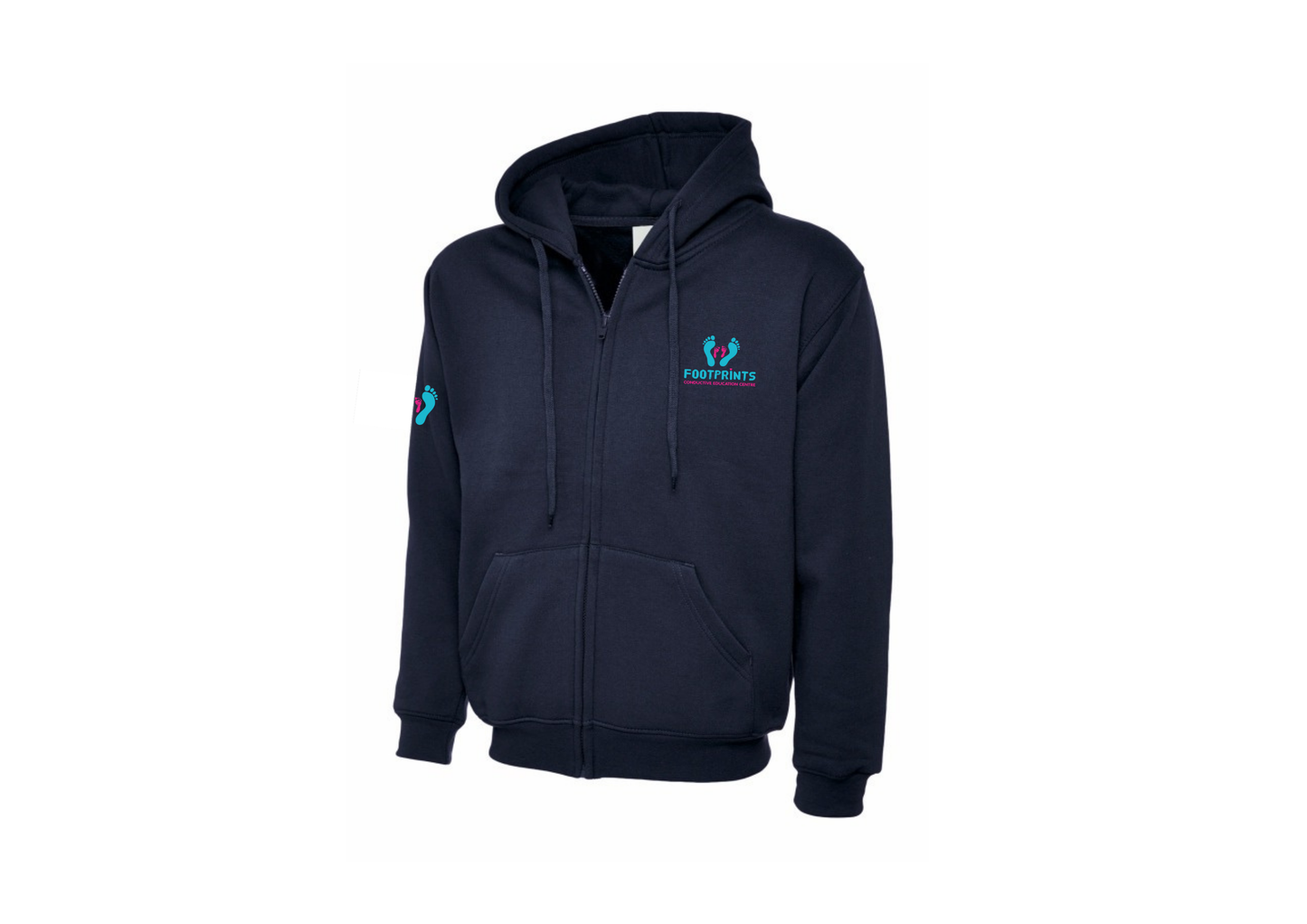Footprints Zip Adult Hooded Sweatshirt